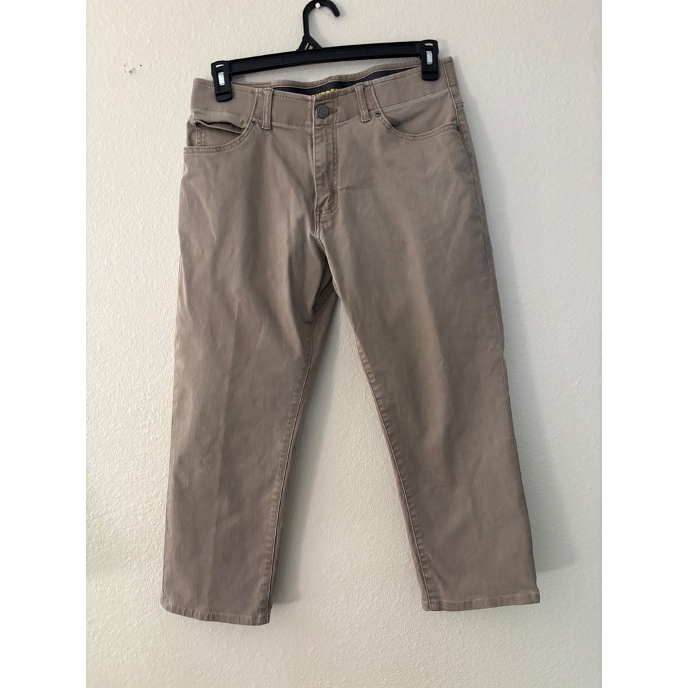 Lee Extreme Motion Mens 33x32 Khaki Tan Straight Fit Tapered Leg Pants A1148